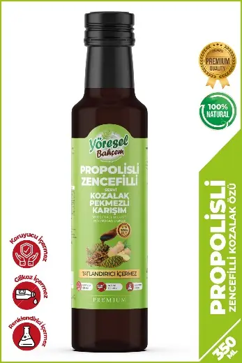 YÖRESEL BAHÇEM PROPOLİSLİ ZENCEFİLLİ KOZALAK PEKMEZLİ KARIŞIM