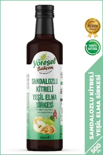 YÖRESEL BAHÇEM SANDOLUZLU KİTRELİ YEŞİL ELMA SİRKESİ